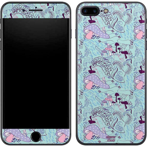 Disney Alice in Wonderland (animated) Mushrooms Print Pattern iPhone 8 Plus Skin